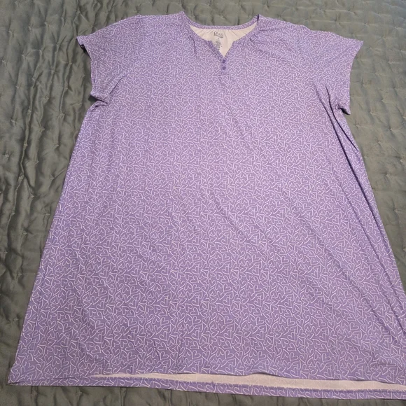 Croft & Barrow Sleepwear Purple Hearts Sleep Dress - Picture 2 of 8